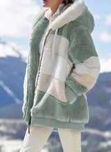 Load image into Gallery viewer, Winter Fashion Women's Coat New Casual Hooded Zipper Ladies Clothes Cashmere Women Jacket Stitching Plaid Ladies Coats

