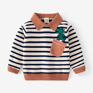 1-8T Toddler Kid Boy Sweater Spring Winter Clothes Warm Pullover Top Long Sleeve Plaid Sweater Girl Fashion Gentleman Knitwear