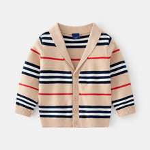 Load image into Gallery viewer, 1-8T Toddler Kid Boy Sweater Spring Winter Clothes Warm Pullover Top Long Sleeve Plaid Sweater Girl Fashion Gentleman Knitwear
