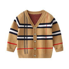 Load image into Gallery viewer, 1-8T Toddler Kid Boy Sweater Spring Winter Clothes Warm Pullover Top Long Sleeve Plaid Sweater Girl Fashion Gentleman Knitwear
