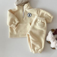 Load image into Gallery viewer, New Toddler Boys Clothes Set Outfit Children Warm Fleece Swearshirt Baby Girls Pullover Tops + Pants Suit 2pcs Kids Clothing Set
