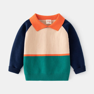 1-8T Toddler Kid Boy Sweater Spring Winter Clothes Warm Pullover Top Long Sleeve Plaid Sweater Girl Fashion Gentleman Knitwear