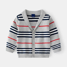 Load image into Gallery viewer, 1-8T Toddler Kid Boy Sweater Spring Winter Clothes Warm Pullover Top Long Sleeve Plaid Sweater Girl Fashion Gentleman Knitwear

