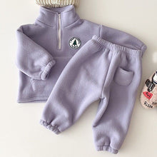 Load image into Gallery viewer, New Toddler Boys Clothes Set Outfit Children Warm Fleece Swearshirt Baby Girls Pullover Tops + Pants Suit 2pcs Kids Clothing Set
