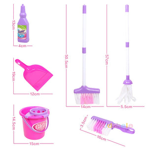 Kids Toys Baby Play Housekeeping Toys Mini Simulation Mop Broom Bucket Swab Kids Role Playing Pretend Play Educational Toy