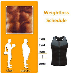 Oeak Men Fashion Fitness Gym Neoprene Sauna Vest New Sweaty Hot Waist Trainer Body Shaper Slimming Suit Weight Loss Zipper Vest