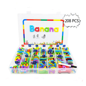 Magnetic Letters 208 Pcs Uppercase Lowercase Foam Alphabet ABC Magnets for Fridge Refrigerator Educational Spelling Learning toy