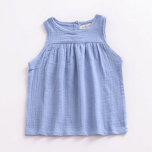 Linen 2018 Cotton Baby Boy Girl Summer T Shirts New Toddler Comfortable Tops Tee Children Clothing Kids Button 80-130CM Height