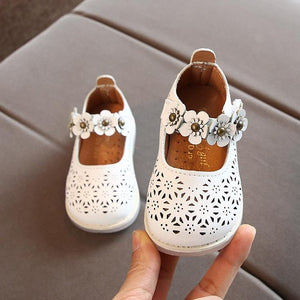 Spring Baby Girls Shoes 2020 New Children Princess Flower Casual Leather Kids Shoes White Pink Breathable Non-slip B876