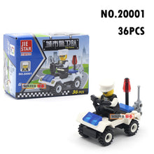 Load image into Gallery viewer, police special police car fire engine missile car plane building block truck house building block boy hand made toy
