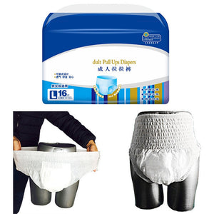 Adult Diapers Pull Up Brief Maximum Absorbency Incontinence Underwear For Women Men 16Pcs Stretchable Waistband