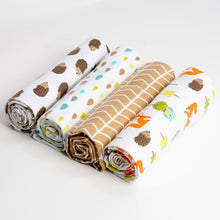 Load image into Gallery viewer, 4Pcs/Lot Muslin 100% Cotton Flannel Baby Swaddles Soft Newborns Blankets Baby Blankets Newborn Muslin Diapers Baby Swaddle Wrap
