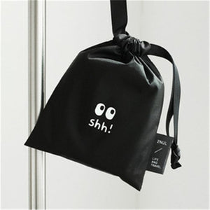 VOGVIGO Black Letter Waterproof Drawstring Bags Printed Cute School Drawstring Storage Bag Disposable Diaper Cosmetic Case Pouch
