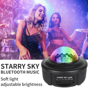 Starry Sky Projector Night Light Ocean Wave Bluetooth Speaker