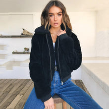 Load image into Gallery viewer, Fashion Faux Fur Coat Women 2020 Autumn Winter Warm Soft Plush Zipper Fur Jacket Female Plush Overcoat Pocket Teddy Outwear
