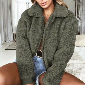 Fashion Faux Fur Coat Women 2020 Autumn Winter Warm Soft Plush Zipper Fur Jacket Female Plush Overcoat Pocket Teddy Outwear