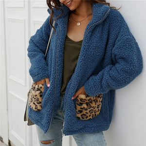 Fashion Faux Fur Coat Women 2020 Autumn Winter Warm Soft Plush Zipper Fur Jacket Female Plush Overcoat Pocket Teddy Outwear