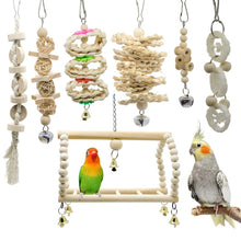 Load image into Gallery viewer, 7pcs Bird Toys Cockatiel Parrot Toys And Accessories Budgie Perch Stand parkiet speelgoed vogelspeelgoed jouet perroquet
