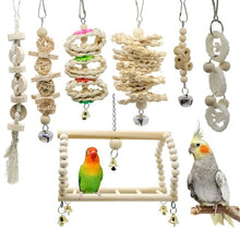 Load image into Gallery viewer, 7pcs Bird Toys Cockatiel Parrot Toys And Accessories Budgie Perch Stand parkiet speelgoed vogelspeelgoed jouet perroquet
