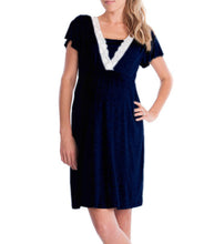 Load image into Gallery viewer, Maternity Robe Nightgown Pregnant Women Nursing Nightwear Lace Sleepwear With Adjustable Belt Pajama Dress Pregnancy Clothes
