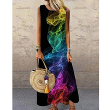 Load image into Gallery viewer, Women Print Long Dress 2022 Summer Casual Loose Sleeveless Dresses Sundress Female Elegant Robe Vintage Maxi Dresses Plus Size
