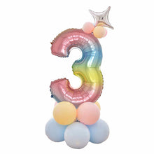Load image into Gallery viewer, 32 Inch Foil Gradient Digital Balloons Set Number Balloon Happy Birthday Balloons Party Decor Kids Cartoon Hat Toy

