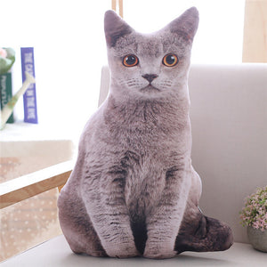 Simulation Plush Cat Pillow Soft Stuffed realistic Animal Cushion Sofa Decor Cartoon Plush Toy Children Kid kawaii Gift